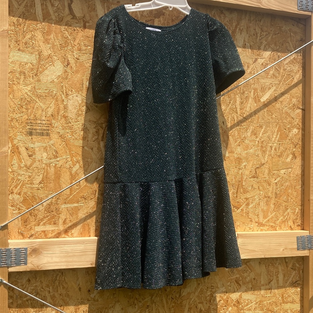 Emerald Sundae Glittering Dark Green Kids Dress